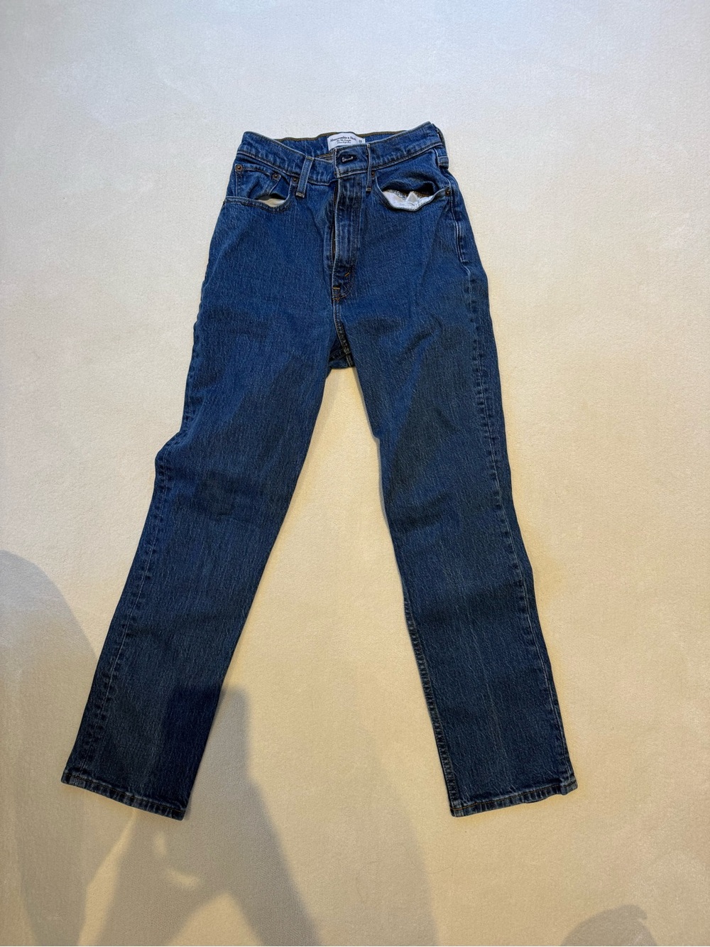 Abercrombie & Fitch Straight-Leg Jeans in Deep Indigo